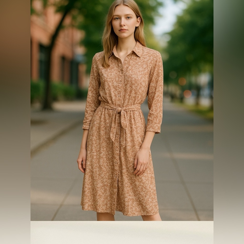 Lucky Brand Long Sleeve Floral Dress